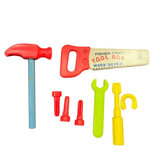 Fisher Price Toy Tool Replacement Set 8-Piece Plastic & Wood Used - Picture 4 of 6